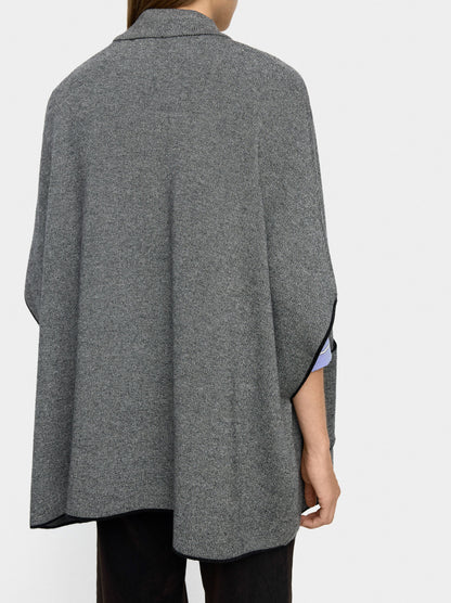 Knitted Poncho With Stitching Detail
