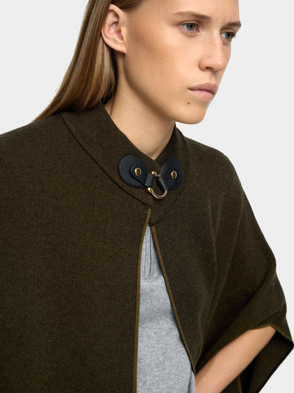 Knitted Poncho With Stitching Detail