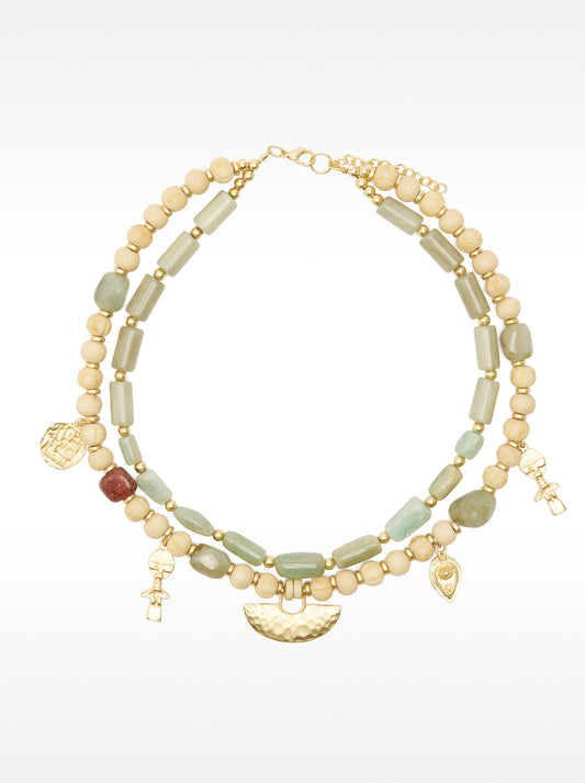 Double Necklace With Stones