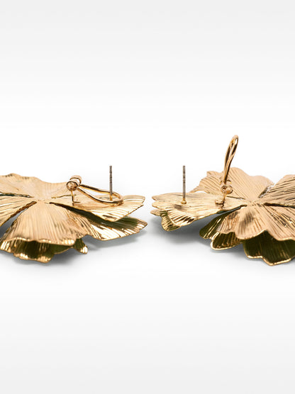 Maxi Double Flower Earrings With Enamel