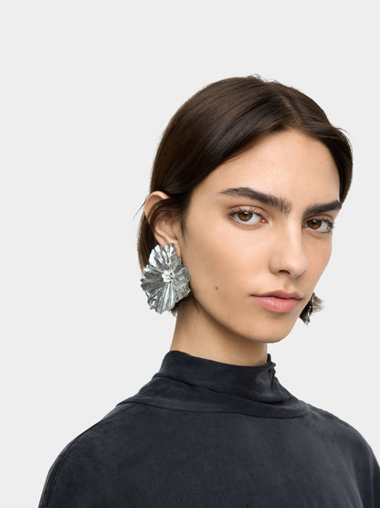 Maxi Double Flower Enamelled Earrings