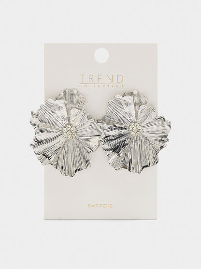 Maxi Double Flower Enamelled Earrings