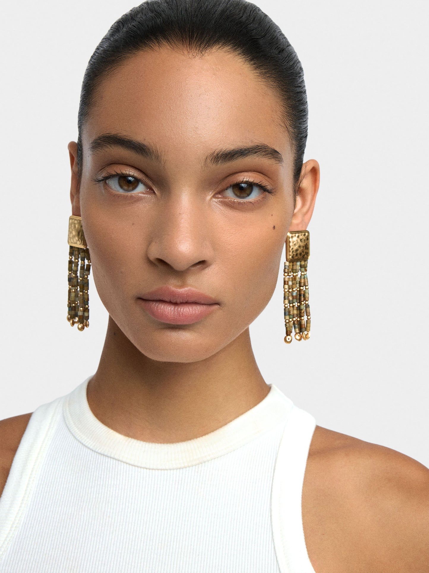 Maxi Long Earrings With Multicolor Beads