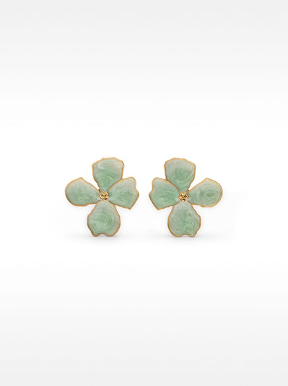Maxi Flower Earrings With Enamel