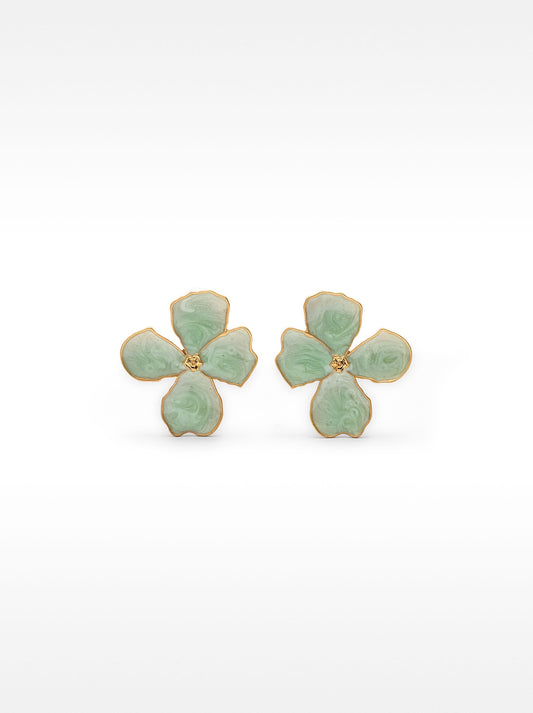 Maxi Flower Earrings With Enamel