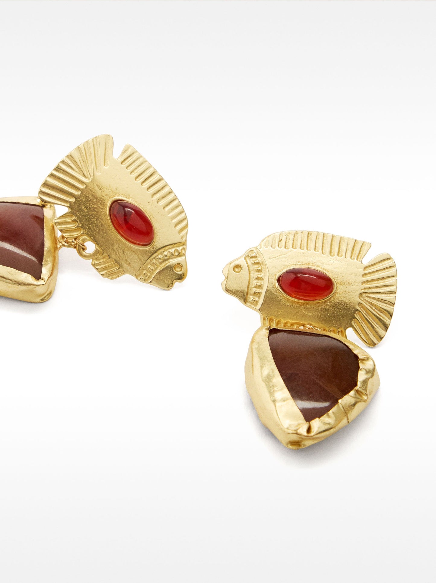 Fish Earrings With Stone