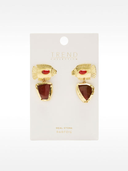 Fish Earrings With Stone