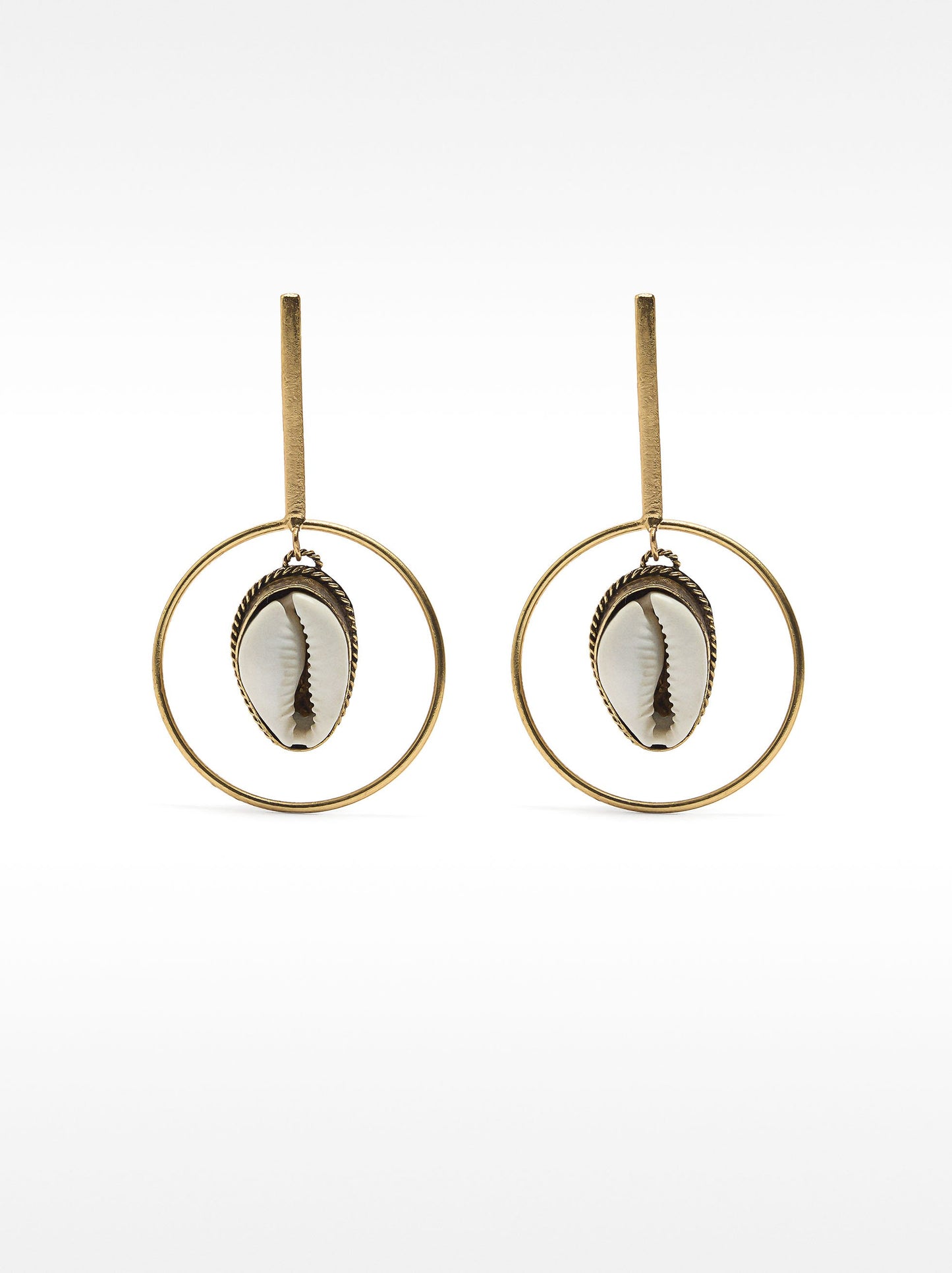 Bar Earrings With Hoop And Shell