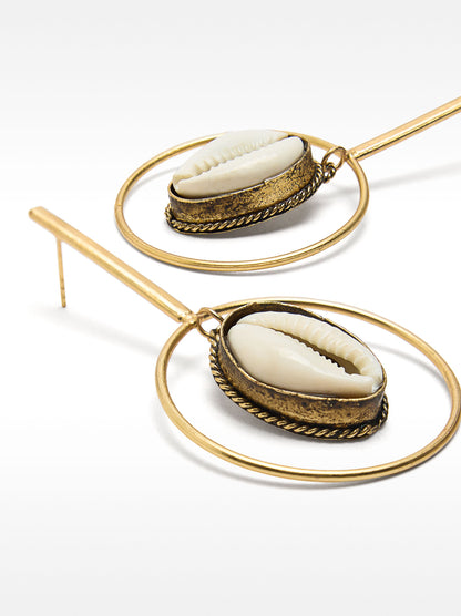 Bar Earrings With Hoop And Shell