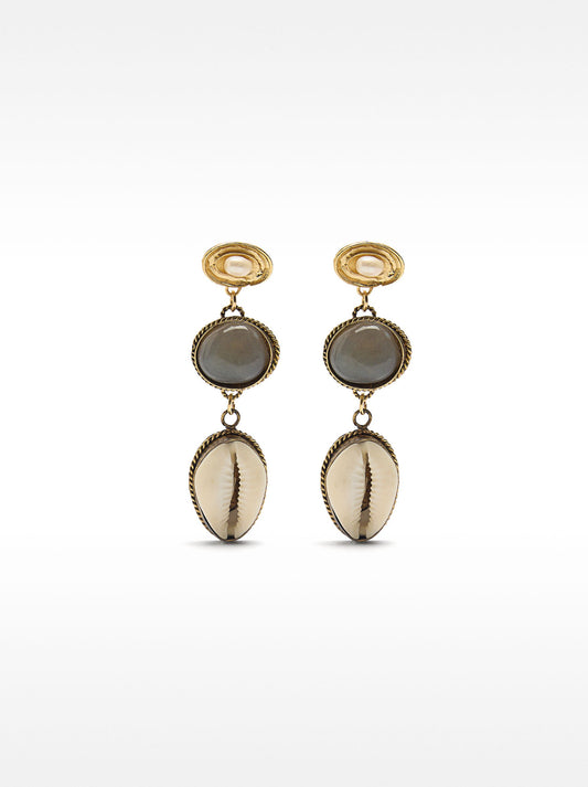 Long Earrings With Pearls And Stones