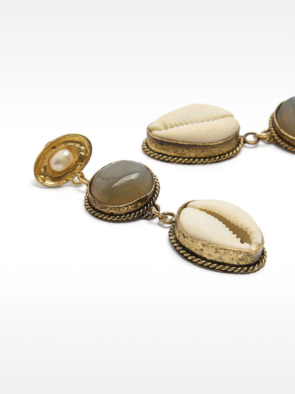 Long Earrings With Pearls And Stones