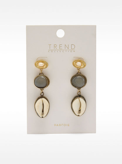 Long Earrings With Pearls And Stones