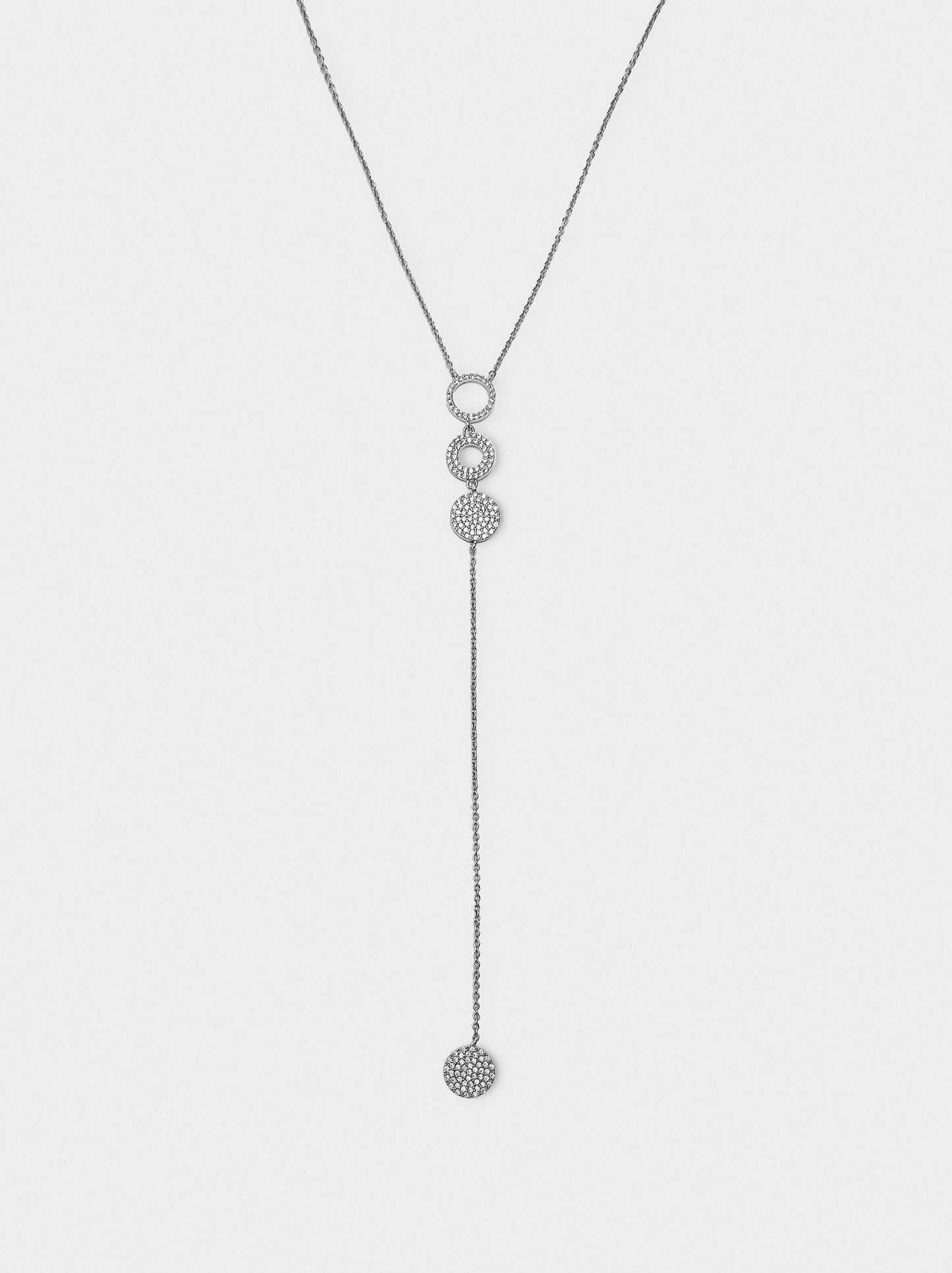 Pendant Necklace With Hoops And Cubic Zirconia
