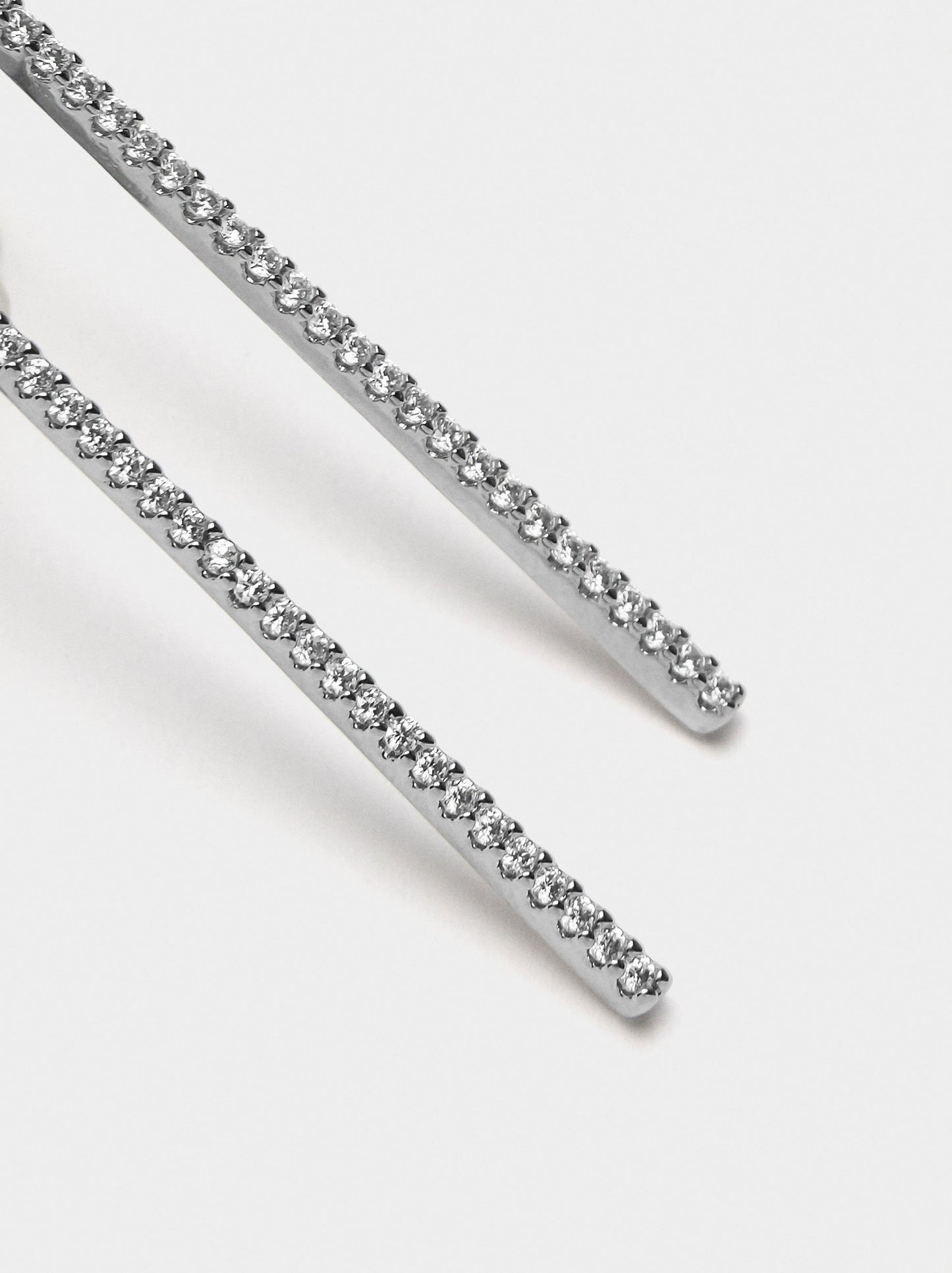 Bar Earrings With Zirconia