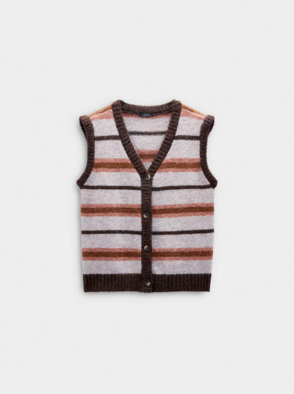 Knit Vest With Stripes