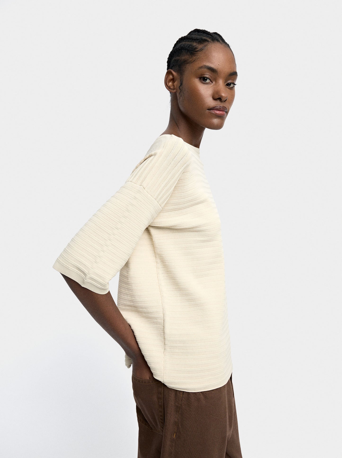 Short-Sleeved Knit Top
