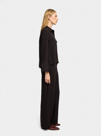 Wrinkled Effect Flowy Pants