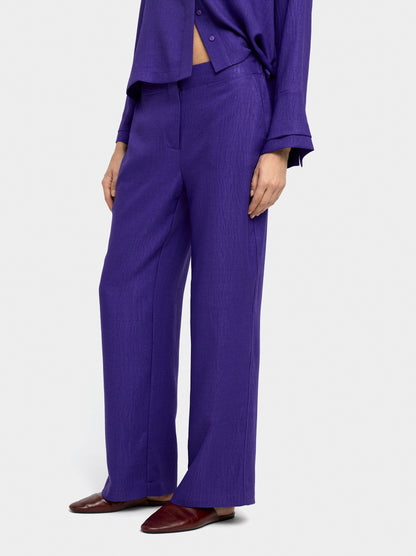 Wrinkled Effect Flowy Pants