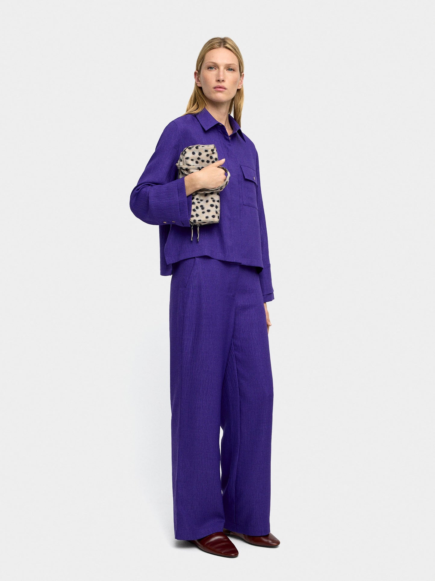 Wrinkled Effect Flowy Pants