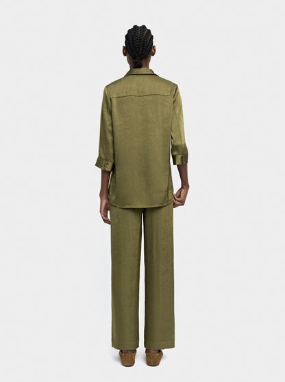 Wrinkled Effect Flowy Pants