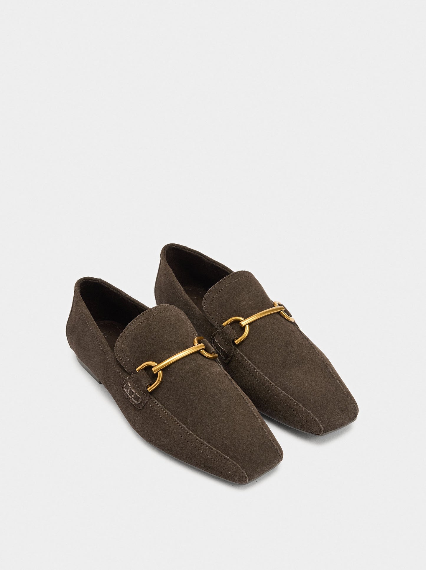 Leather Moccasins With Metallic Detail