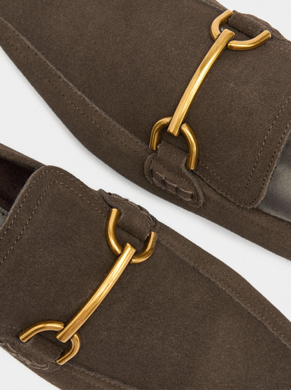 Leather Moccasins With Metallic Detail