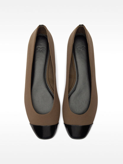 Ballet Flats With Bicolor Fabric