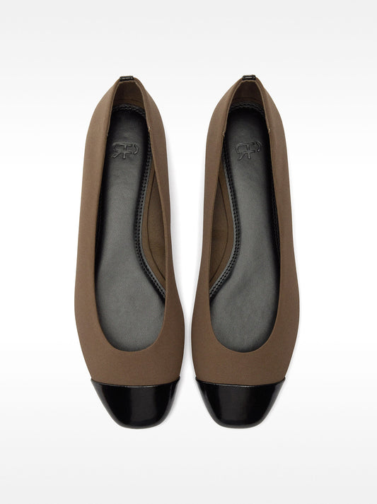 Ballet Flats With Bicolor Fabric