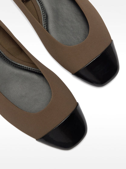 Ballet Flats With Bicolor Fabric