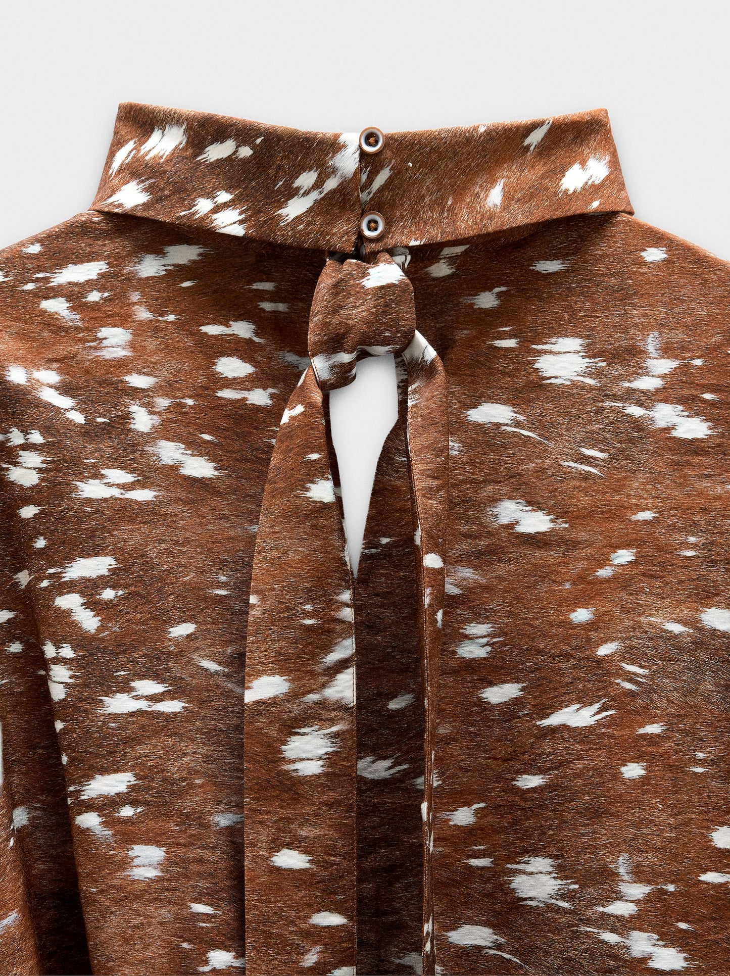 Long-Sleeve Animal Print Blouse