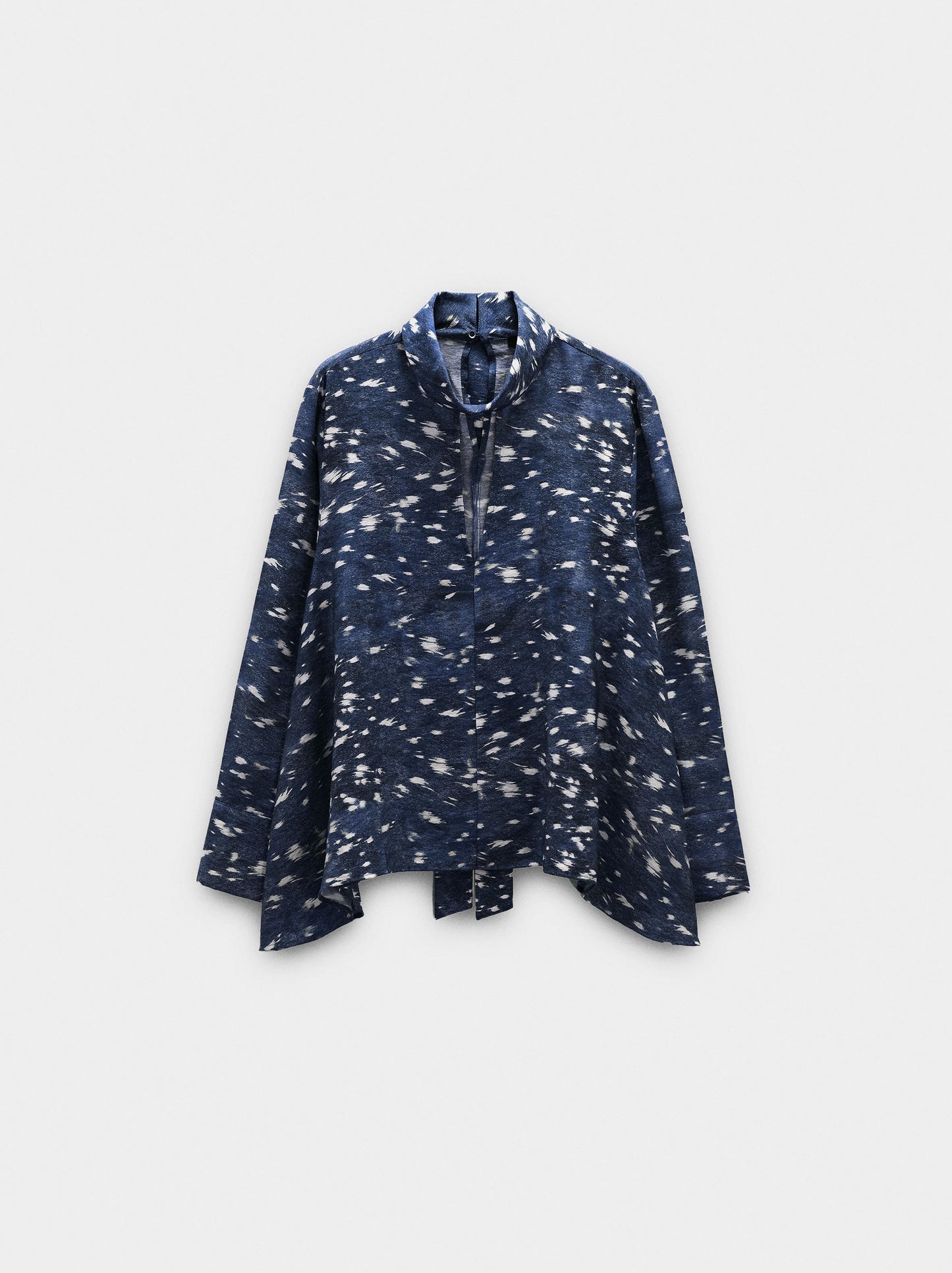 Long-Sleeve Animal Print Blouse