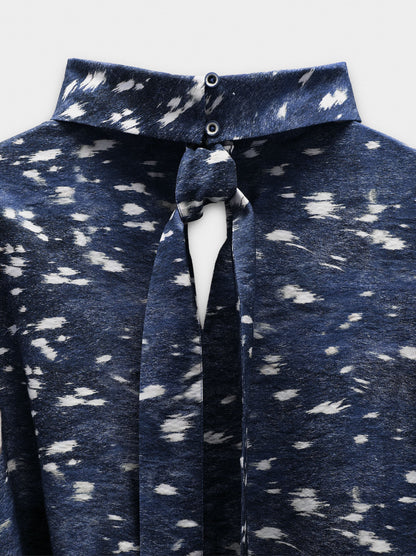 Long-Sleeve Animal Print Blouse