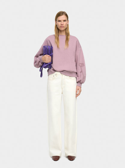 Cotton Sweatshirt With Flower