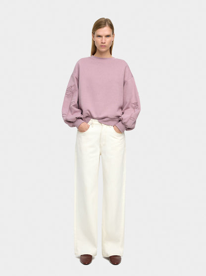 Cotton Sweatshirt With Flower