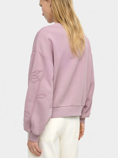 Cotton Sweatshirt With Flower