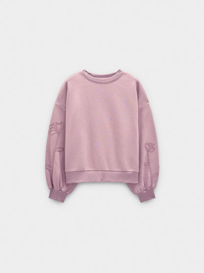 Cotton Sweatshirt With Flower
