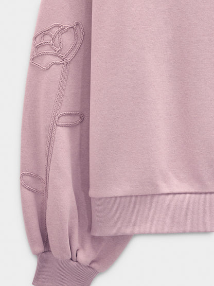 Cotton Sweatshirt With Flower