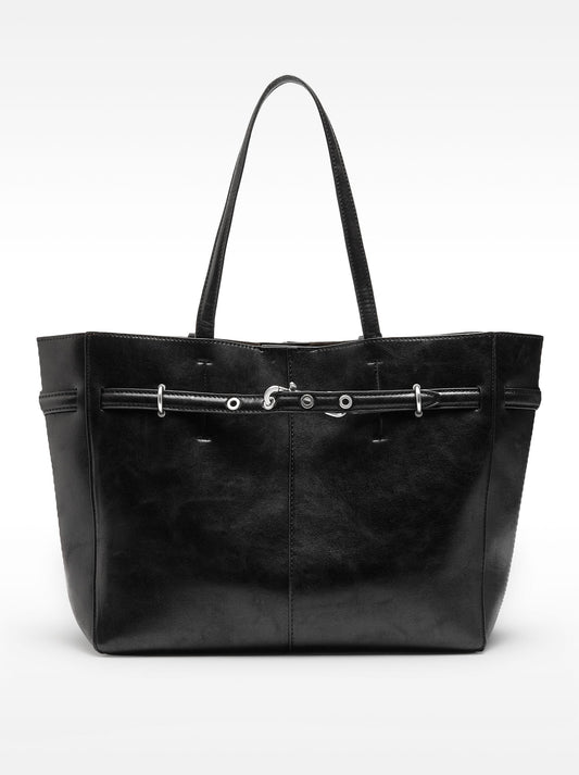 Crackle-Effect Shopper Bag