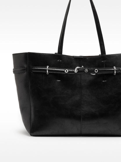 Crackle-Effect Shopper Bag