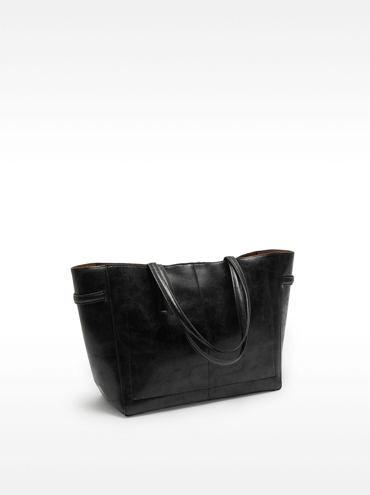 Crackle-Effect Shopper Bag