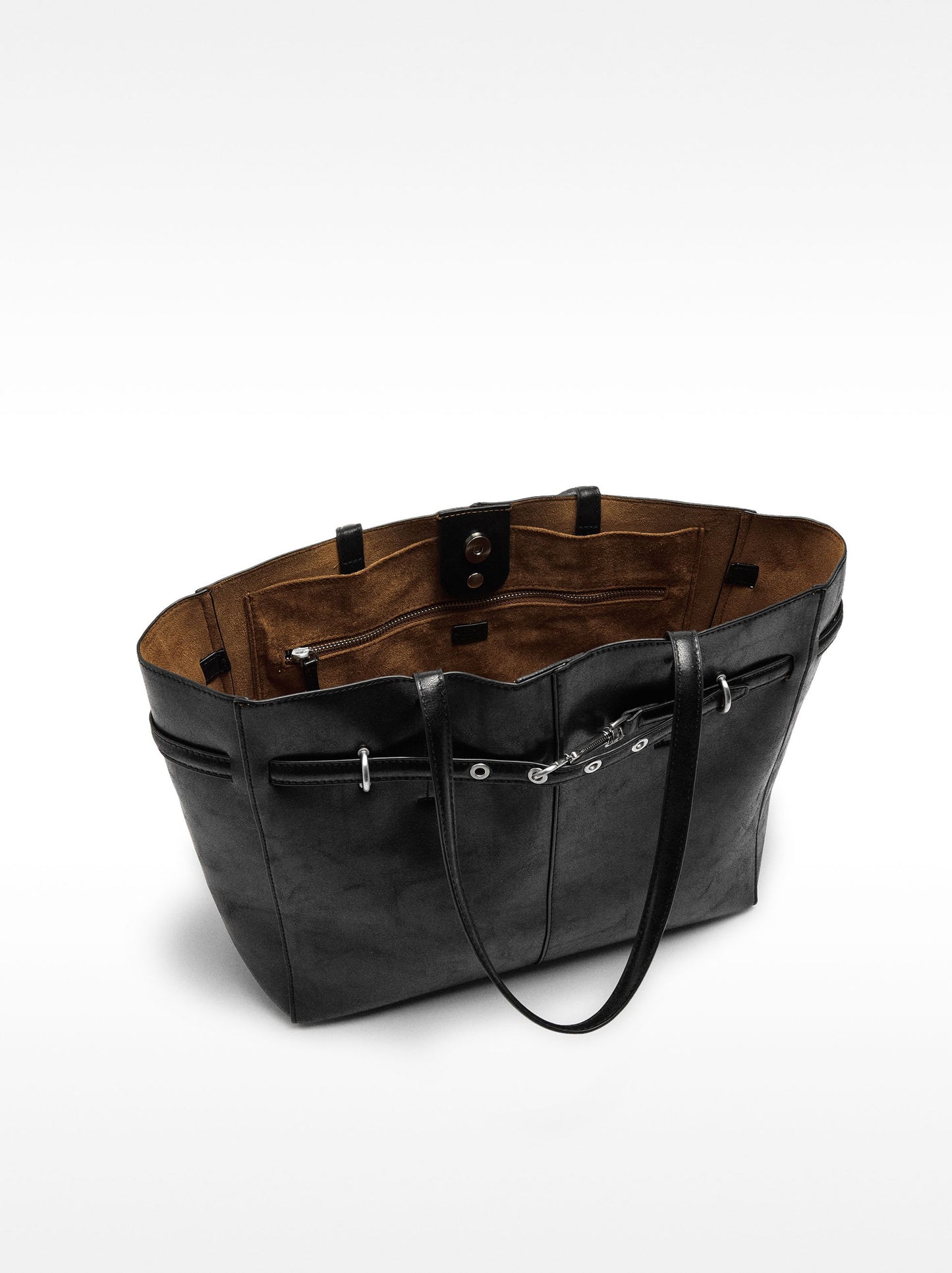 Crackle-Effect Shopper Bag