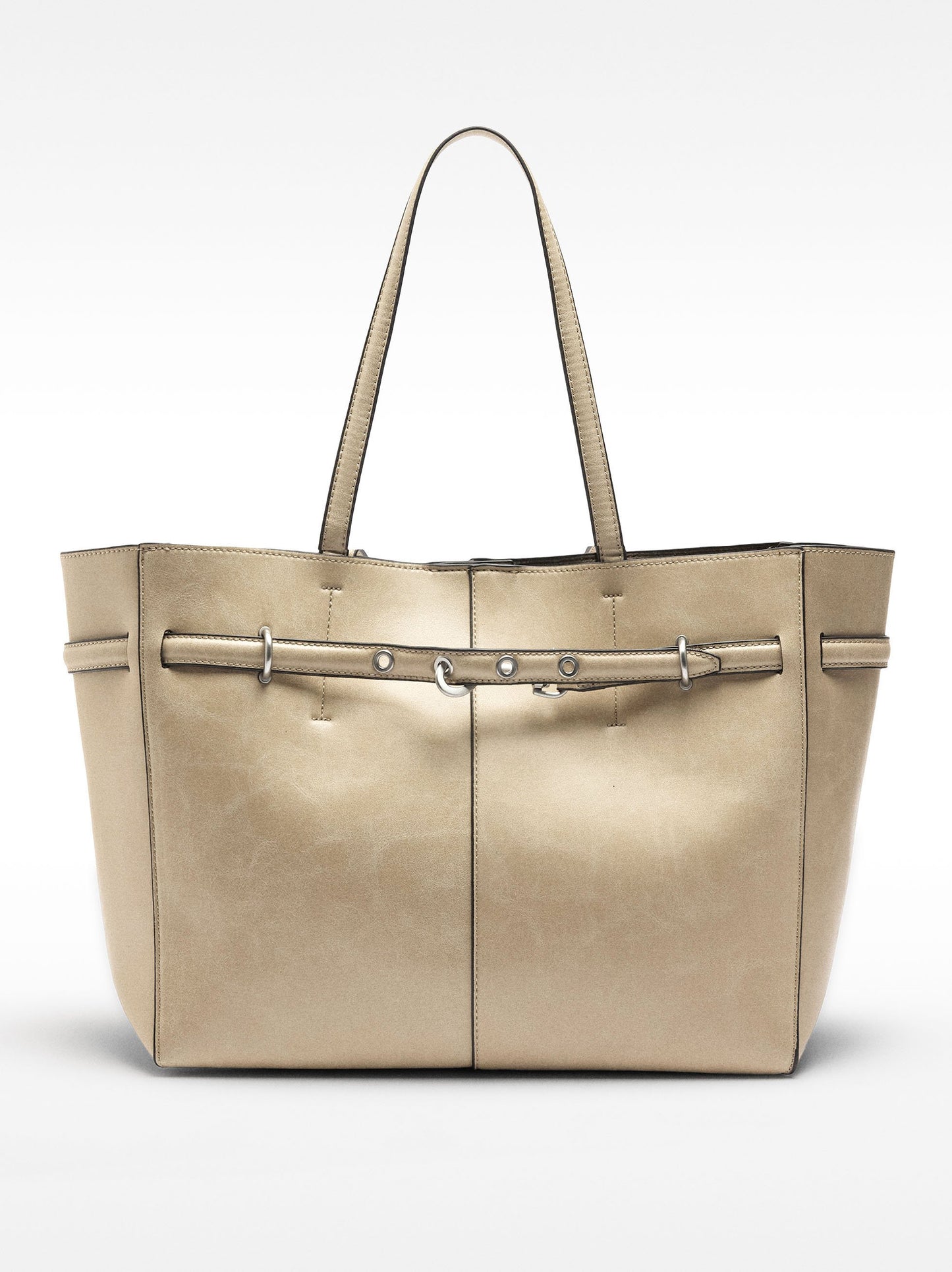 Crackle-Effect Shopper Bag