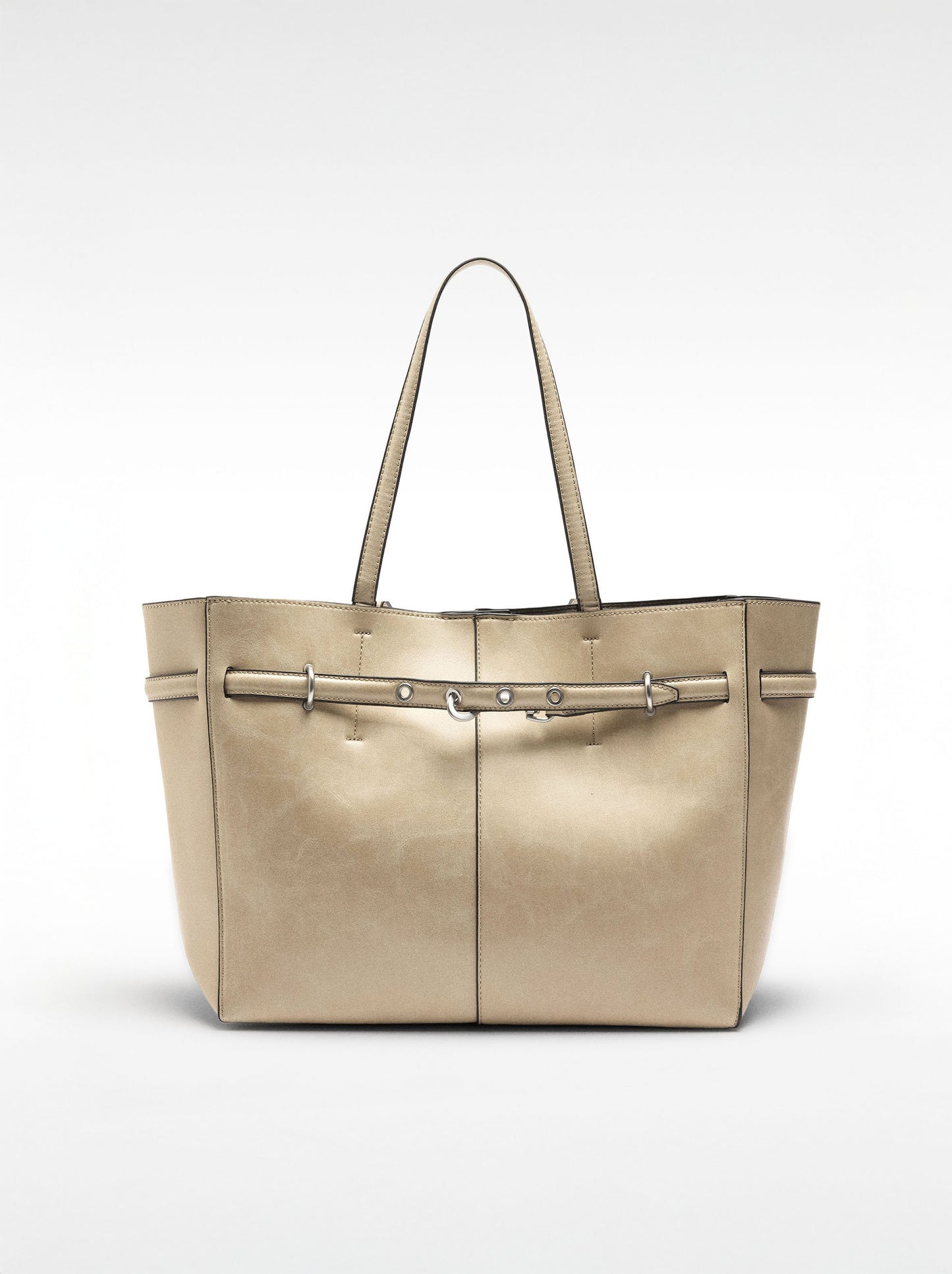 Crackle-Effect Shopper Bag