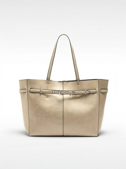 Crackle-Effect Shopper Bag