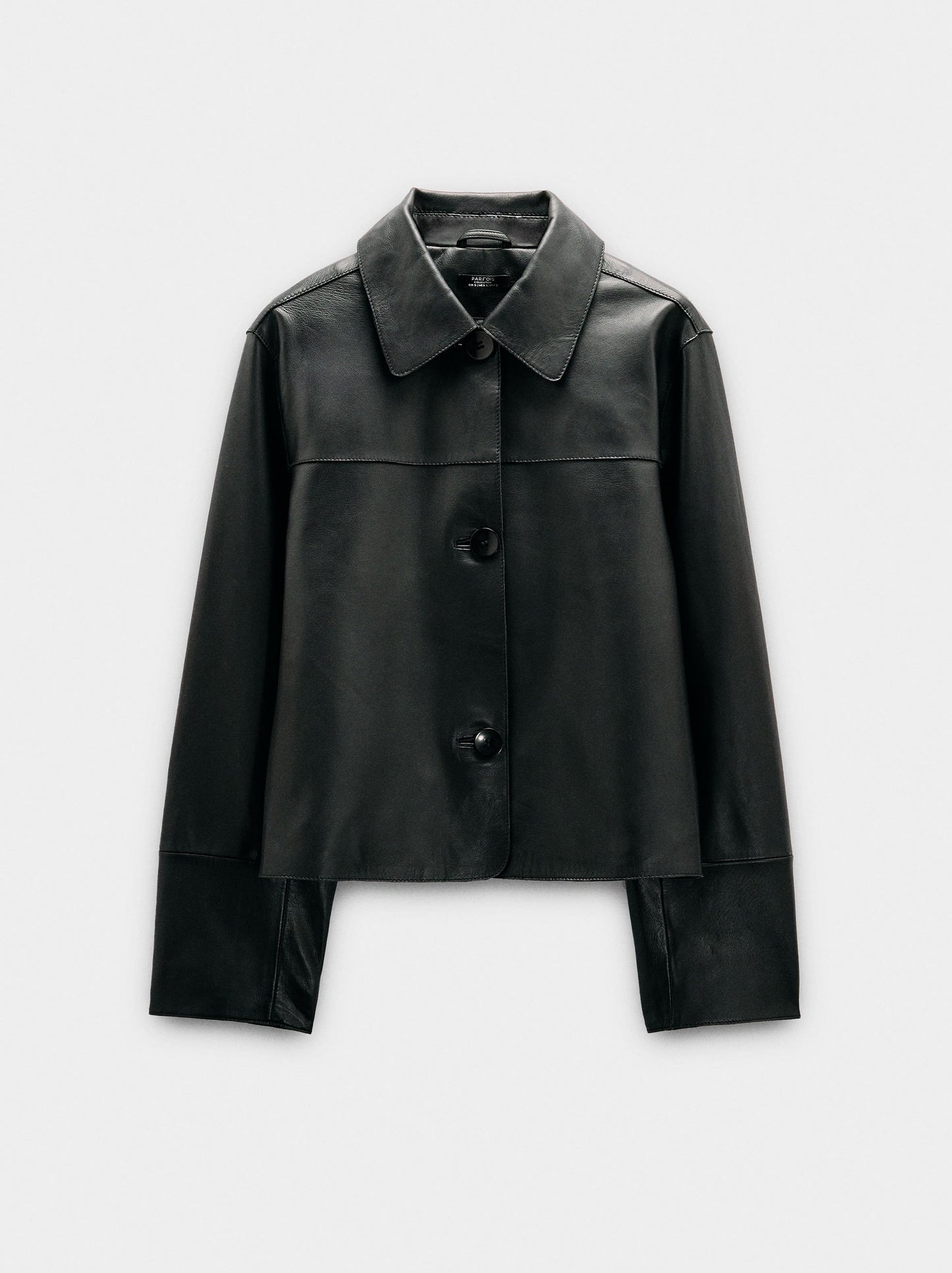 Leather Jacket With Topstitching