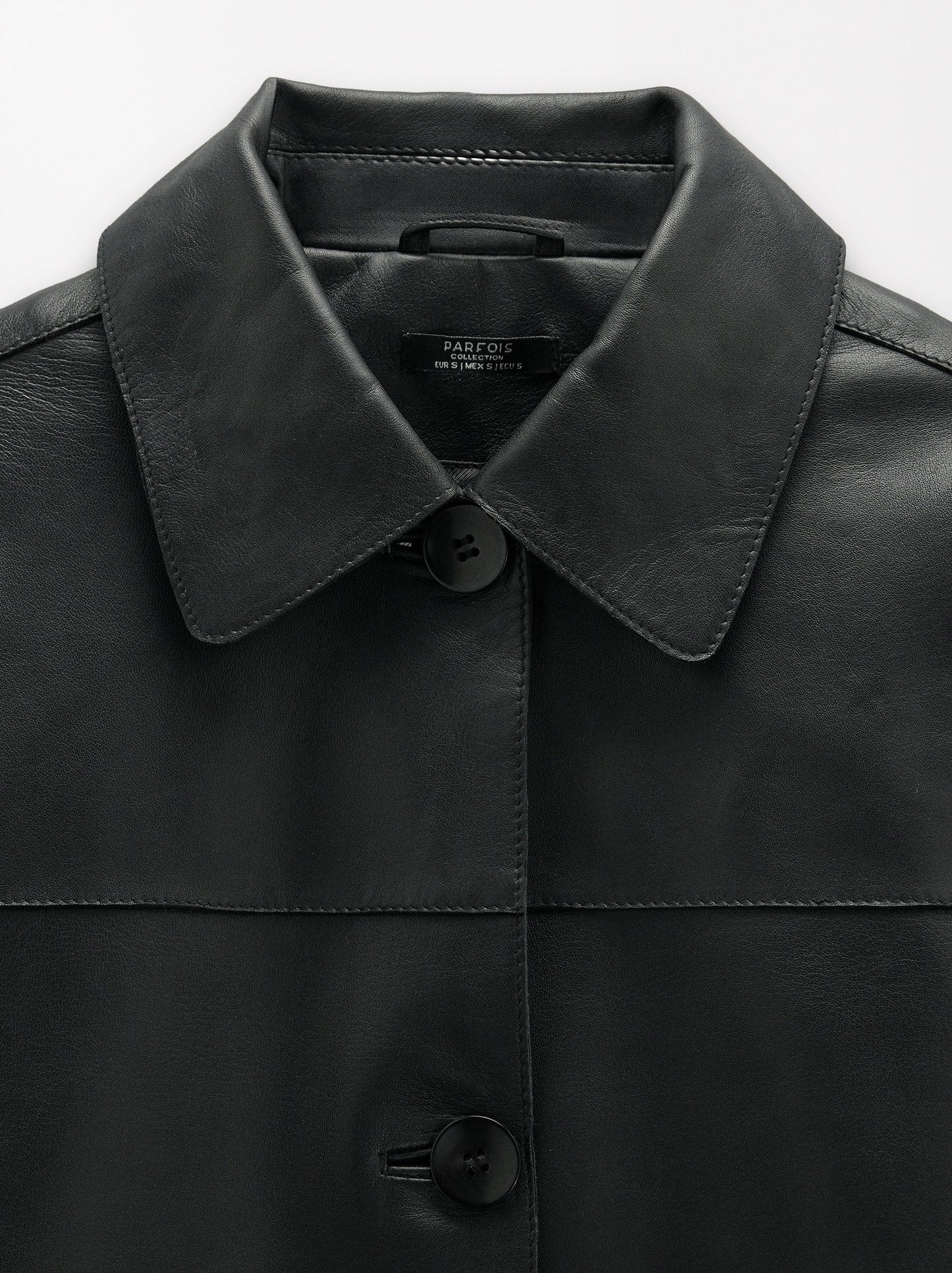 Leather Jacket With Topstitching