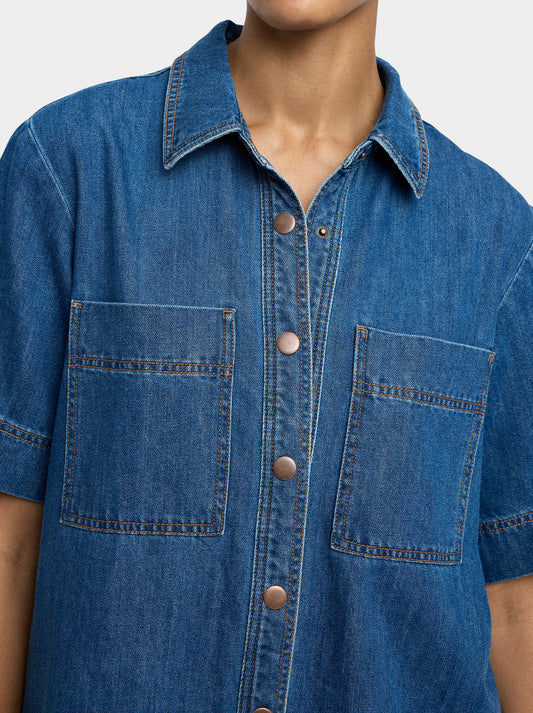 Denim Dress With 100% Cotton