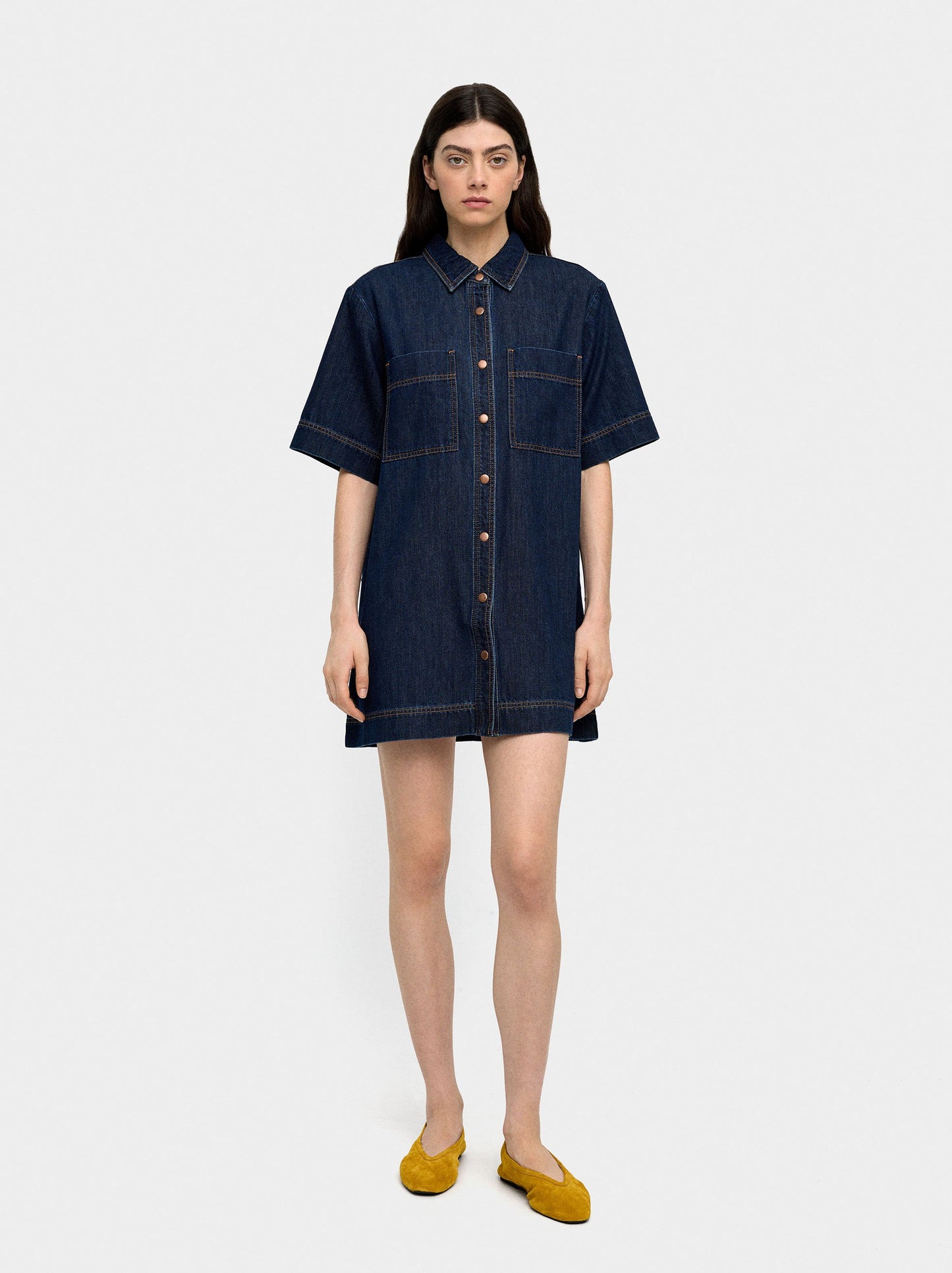 Denim Dress With 100% Cotton