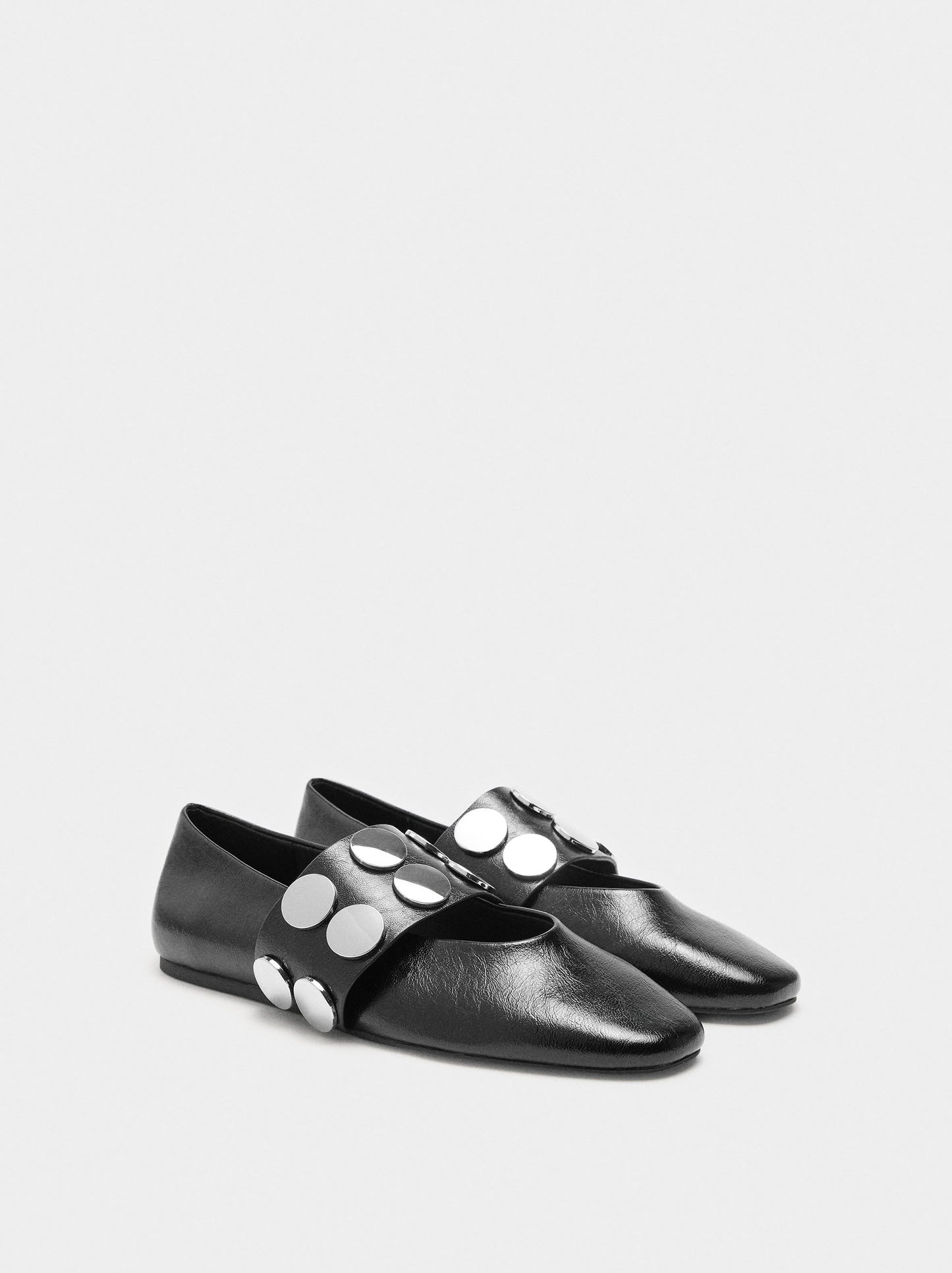 Ballet Flats With Strap And Studs