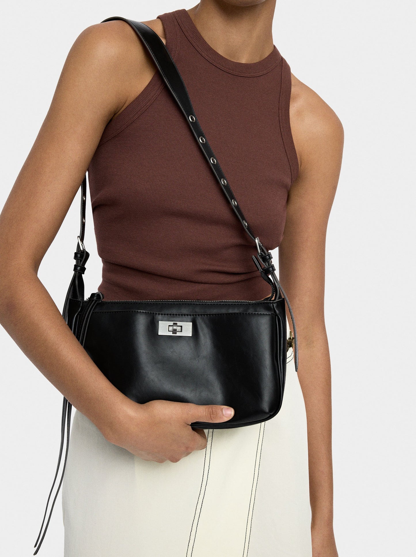 Shoulder Bag With Studded Strap M